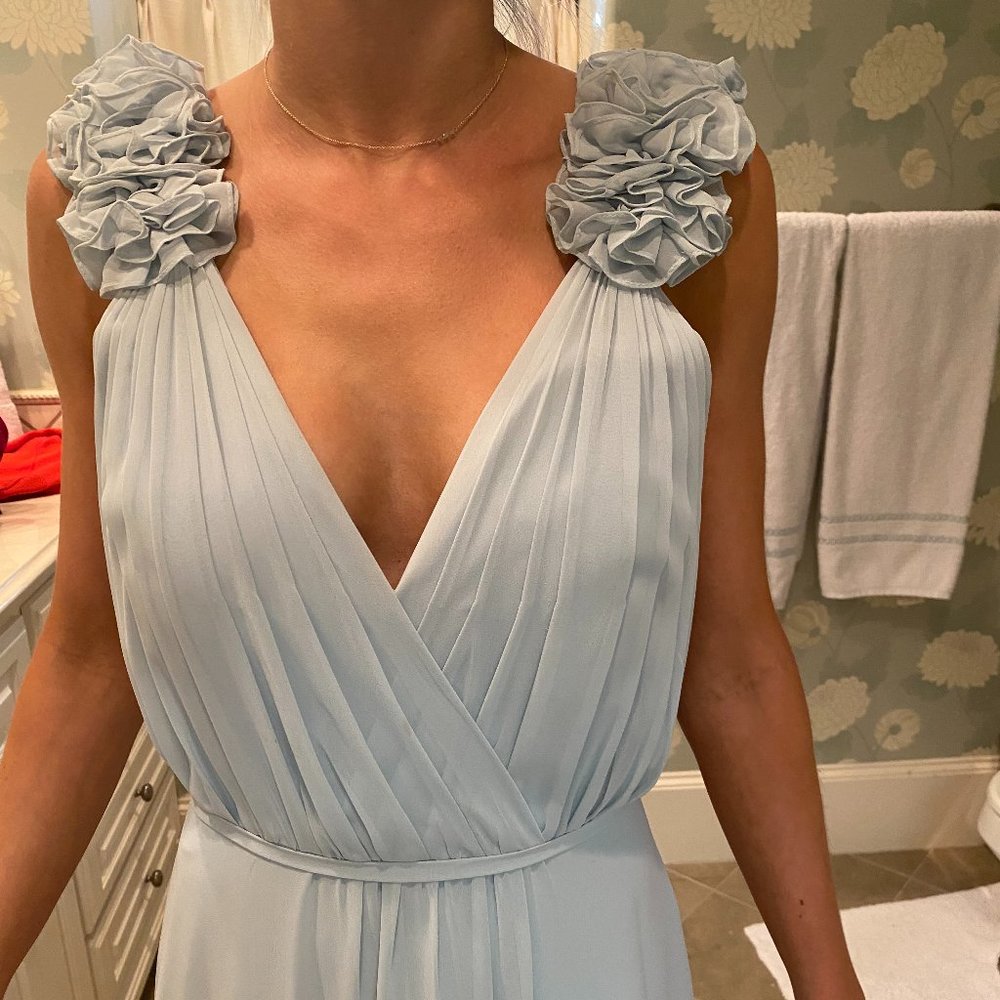 Bari Jay Light Blue Bridesmaid dress (Size 4)